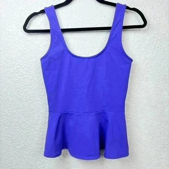 Bebe Purple Peplum Tank Top - Size S - Picture 1 of 5